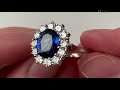 An 18k white gold sapphire cluster ring