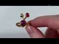 An 18k gold ruby demi-parure