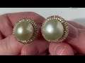 A pair of 18k gold South Sea pearl earrings