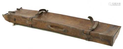 A vintage leather gun carrying case,
