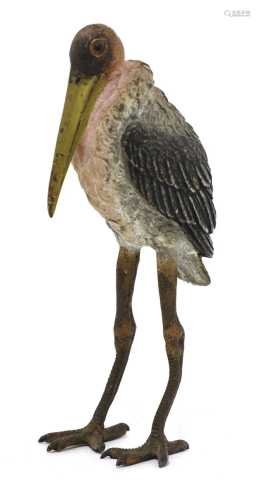 A Vienna cold-painted bronze Marabou stork,