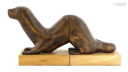 A pair of contemporary carved bookends,