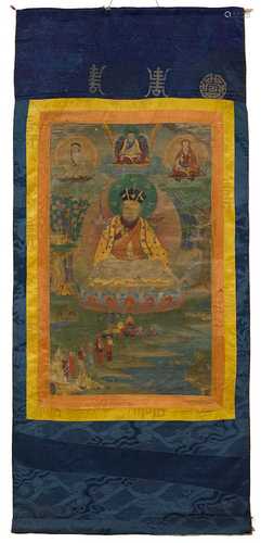 A THANGKA OF THE 15. KARMAPA KHAKYAB DORJE (1871 – 1922).