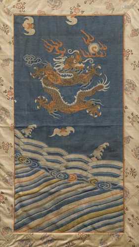 A KESI DRAGON TEXTILE PANEL.