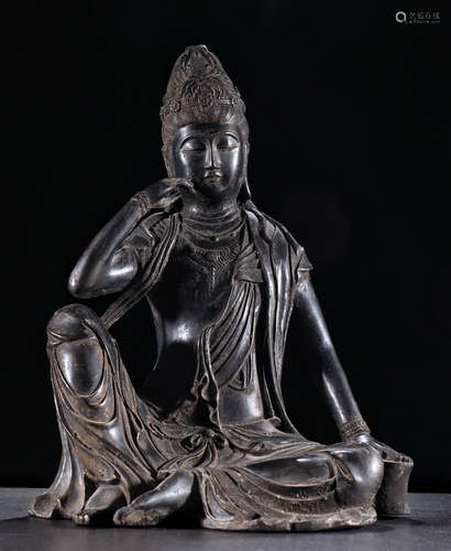 COPPER CAST GUANYIN BUDDHA STATUE