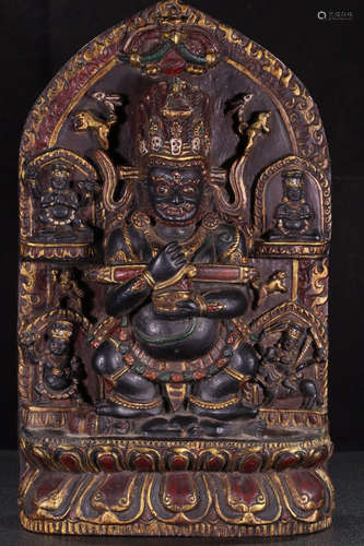 TIBETAN BLACK STONE BUDDHA STATUE