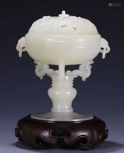HETIAN JADE CARVED CONTAINER