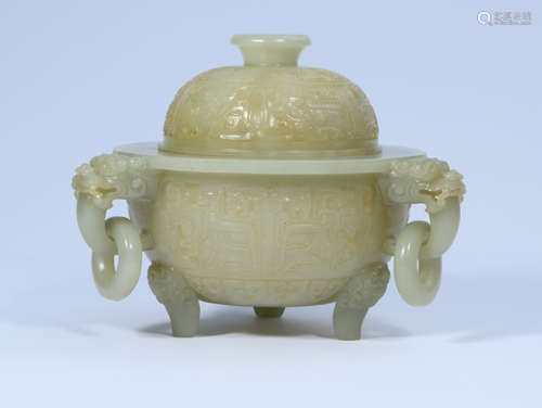 HETIAN JADE CARVED CENSER