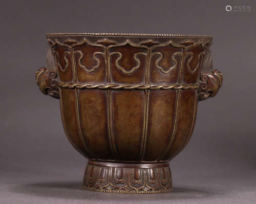 XUANDE MARK COPPER CAST CENSER