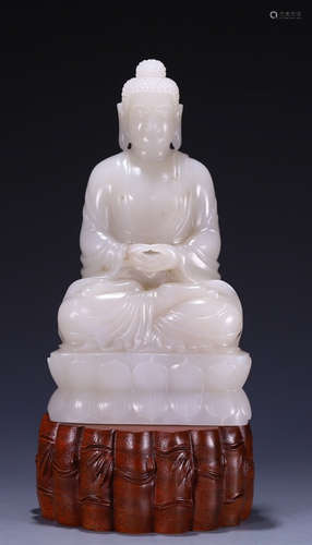 HETIAN JADE SAKYAMUNI BUDDHA STATUE