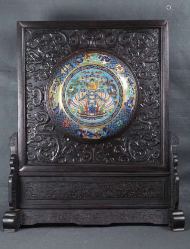ZITAN WOOD WITH CLOISONNE SCREEN