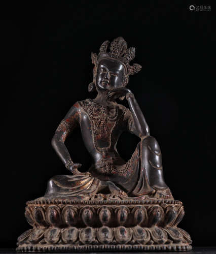 COPPER CAST GUANYIN BUDDHA STATUE