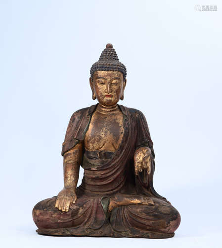 WOOD CARVED BUDDHA STATUE