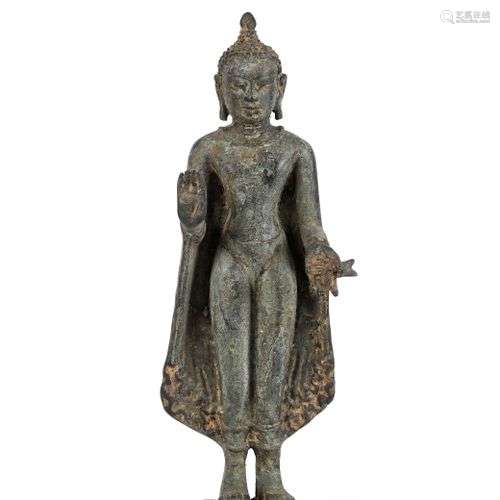 Thailande, XXème siècle. Statuette de Bouddha debout dans le...