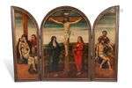Ecole Espagnole vers 1560 Panneau central : La Crucifixion V...