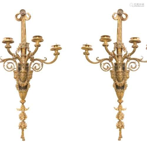 PAIRE DE GRANDES APPLIQUES NAPOLEON III