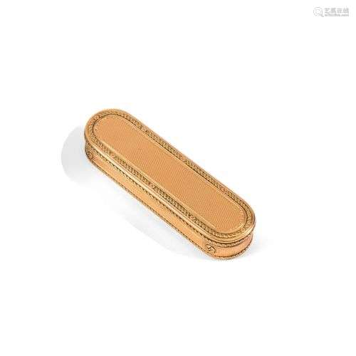 Boîte à cure dents en or de couleur, de forme oblo…