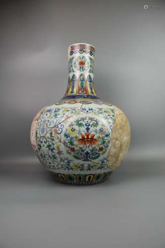 chinese doucai porcelain large globular vase