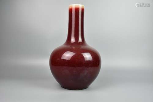 chinese sacrificial-red glazed globular vase