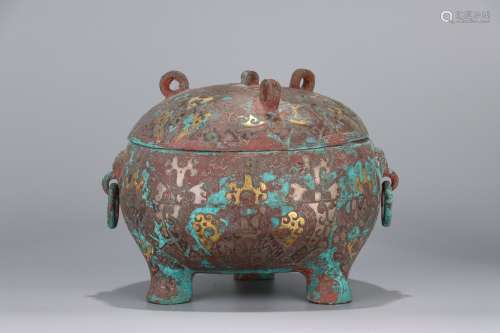 chinese bronze tripod ding vessel