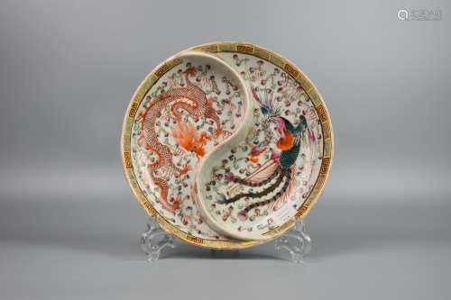 chinese famille rose porcelain palette dish