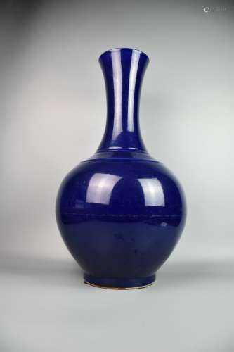 chinese blue glazed porcelain large vase