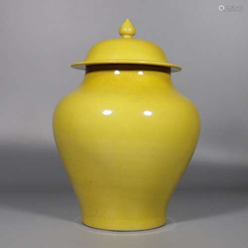 Yellow Galze General Pot of the Qing Kang Xi Dynasty