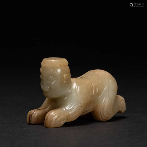 He Tian Jade Tiger Character(a tiger-shaped tally issued to ...