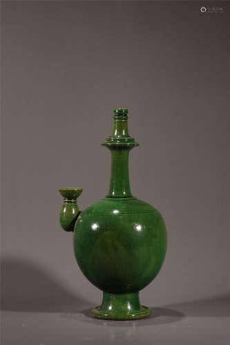 Green Glazed Bottle