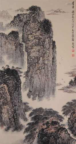 The Picture of Landscape Painted by Qian Songyan
