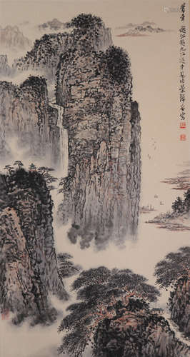 The Picture of Landscape Painted by Qian Songyan