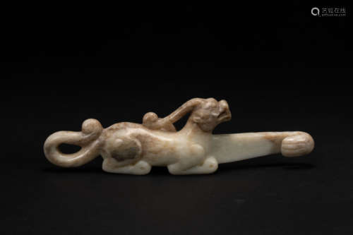 He Tian Jade Belt with the Shape of Tiger of the Han Dynasty