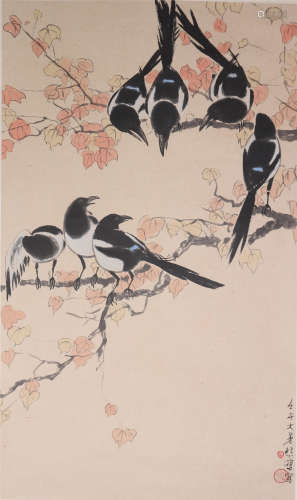 The Picture of Magpie Painted by Xu Beihong
