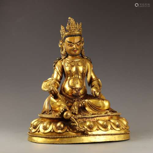 Copper-gold Statue of the God of Wealth
