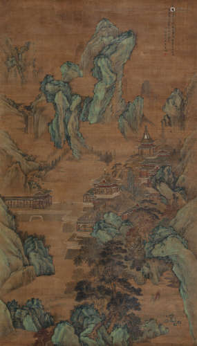 王云 丁未（1727）年作 李白诗意图 立轴 设色绢本