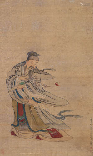 王云 辛亥（1731）年作 人物 镜片 设色纸本