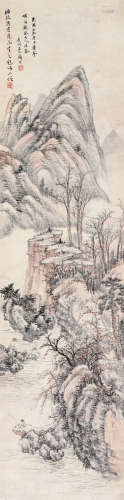 顾沄 壬辰（1892）年作 独钓图 立轴 设色纸本