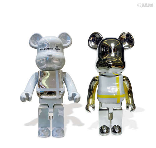 BE@RBRICK 2021年作 MEDICOM TOY PLUS WHITE CHROME /Godlen 金色...