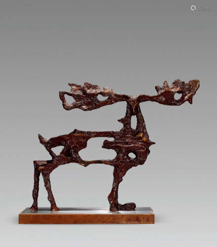 卢进业（b.1988） 2015年作 鹿 铜雕塑