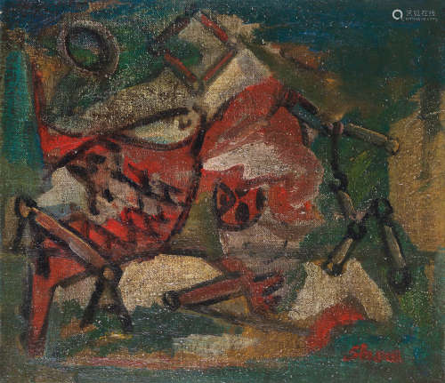 赵兽（1912～2003） 年年有余 布面油画