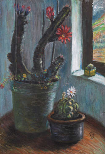 李超士（1893～1971） 仙人掌 布面油画