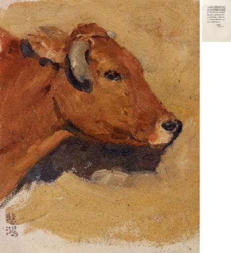 徐悲鸿（1895～1953） 牛 纸本油画