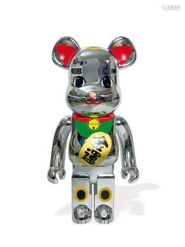 BE@RBRICK 金运 银猫1000% 电镀金属