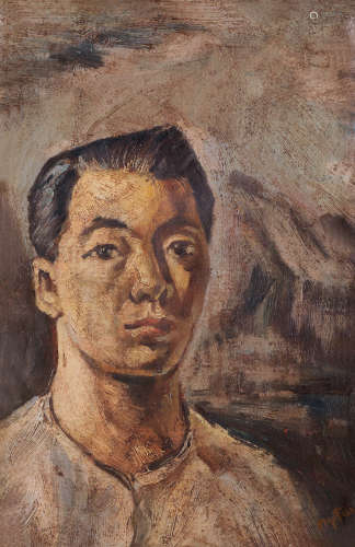 倪贻德（1901～1970） 自画像 布面油画