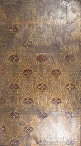 Gilded and embossed cordovan leather. 17th - 18th century.br...