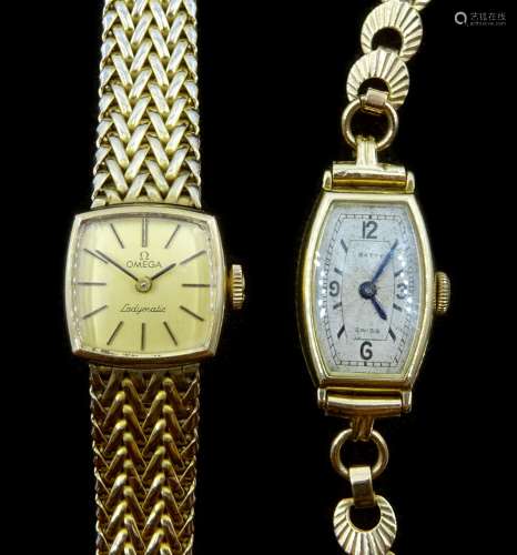 Omega Ladymatic ladies gold-plated manual wind wristwatch an...