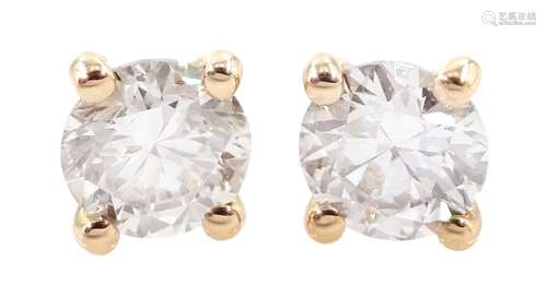 Pair of 18ct rose gold diamond stud earrings