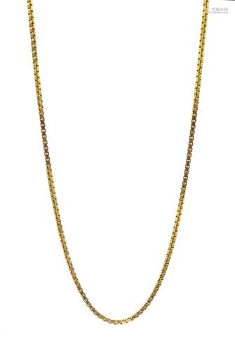 18ct gold box chain necklace stamped 750