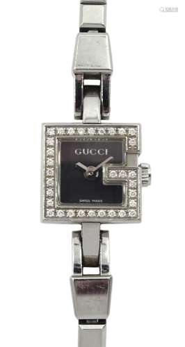 Gucci 102 G-Mini stainless steel and diamond ladies quartz w...