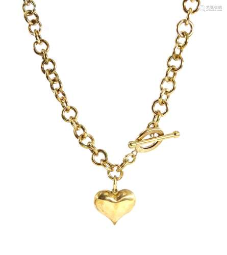 9ct gold heart pendant necklace